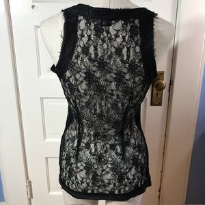 Black tank with lace back.